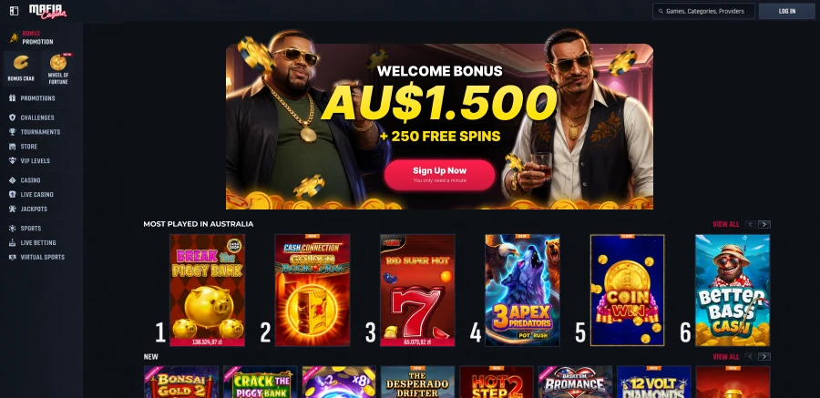 Mafia Casino online casino games lobby